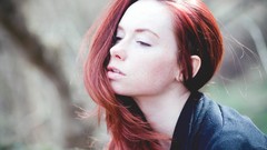 Woman makeup faces long hair redheads