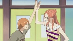 Woman male long hair brown eyes short hair orange hair Lovely 