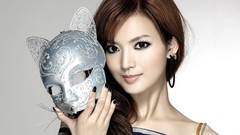 Woman masks asians Simple Background Venetian masks