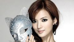 Woman masks asians Simple Background Venetian masks