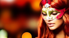 Woman masks redheads Venetian masks