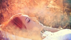 Woman meadows lying down redheads
