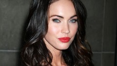 Woman Megan Fox Actress famous brunettes red lipstick Megan