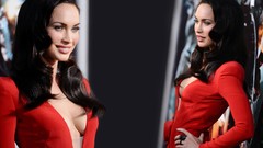 Woman Megan Fox brunettes cleavage boobs decollete