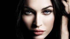 Woman Megan Fox faces models black hair portraits top model
