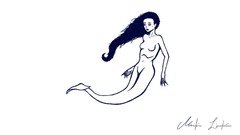 Woman mermaid fish mermaids long hair boobs