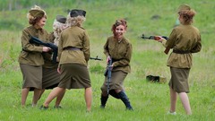 Woman military ak-47 ak-74