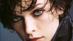 Woman Milla Jovovich Actress blue eyes brunettes