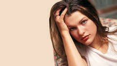 Woman Milla Jovovich Actress blue eyes brunettes