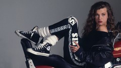 Woman Milla Jovovich young Actress Leather Jacket