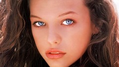 Woman Milla Jovovich young faces Actress blue eyes brunettes 