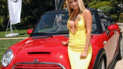 Woman mini blondes lingerie models boobs girls with cars Sara 
