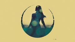 Woman minimalistic Music silhouettes