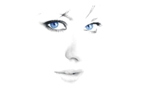 Woman minimalistic white blue