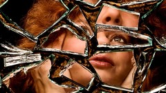 Woman mirrors faces