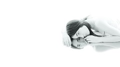 Woman mirrors greyscale