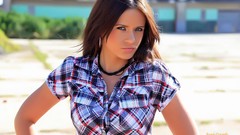 Woman models Ann Angel