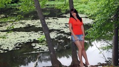 Woman models Ann Angel