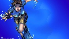 Woman models artwork