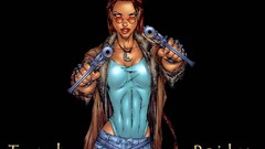 Woman models artwork