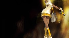 Woman models artwork