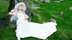 Woman models asians white