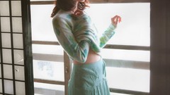 Woman models asians window