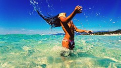 Woman models beach girls