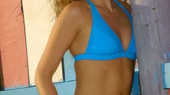 Woman models bikini stare