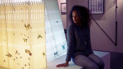 Woman models black people