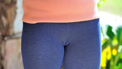 Woman models camel toe