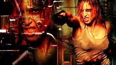 Woman models cleavage