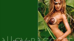 Woman models cleavage Alley Baggett