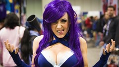 Woman models cleavage cosplay Jessica Nigri