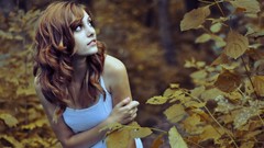 Woman models curly hair