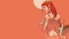 Woman models digital art