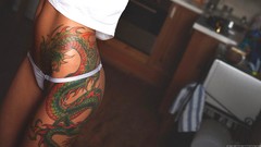 Woman models dragon tattoo upscaled Aleksandr Mavrin sonya 
