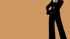 Woman models fingers on lips