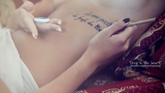 Woman models Frederic Noyon