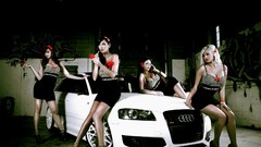 Woman models girls with cars