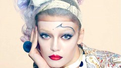 Woman models harlequin Diana Moldovan