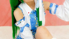 Woman models kochiya sanae touhou cosplay detached sleeves 