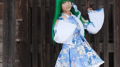 Woman models kochiya sanae touhou cosplay Lenfried