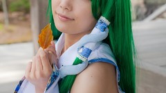 Woman models kochiya sanae touhou cosplay Lenfried