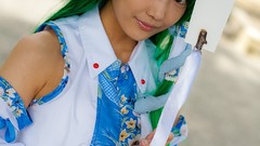 Woman models kochiya sanae touhou cosplay Lenfried