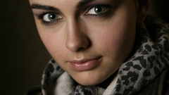 Woman models Leather Jacket