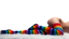 Woman models leggings striped lingerie striped legwear