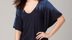 Woman models long hair