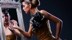 Woman models mirrors