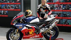 Woman models motorbikes